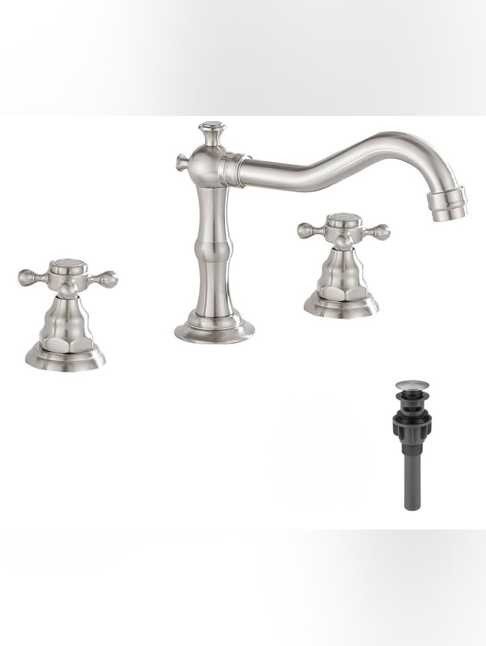 Brushed Nickel Two-Handle Widespread Bathroom Faucet